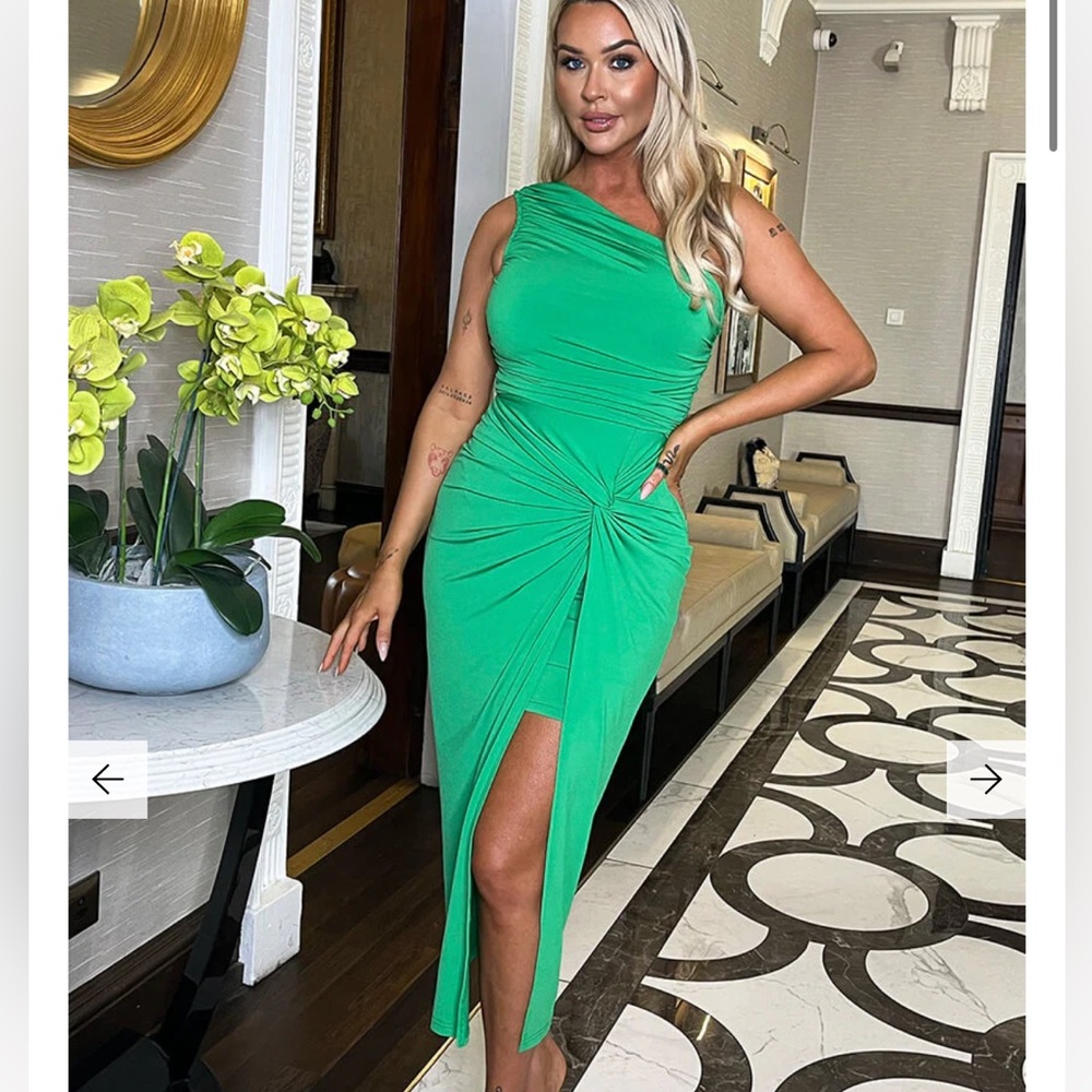 Ax Paris green one shoulder midi dress